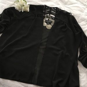Forever 21 plus Size sheer black cardigan